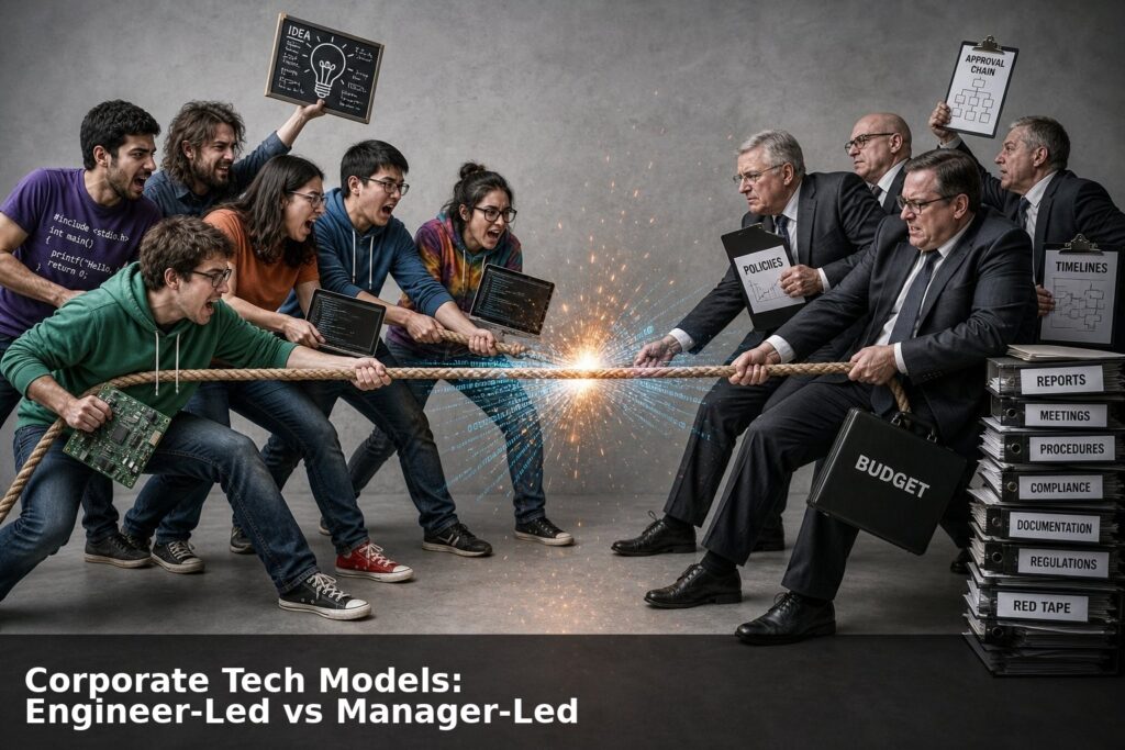 Corporate Tech Models: Engineer-Led vs Manager-Led
