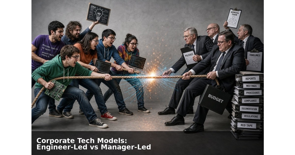 Corporate Tech Models: Engineer-Led vs Manager-Led Ways