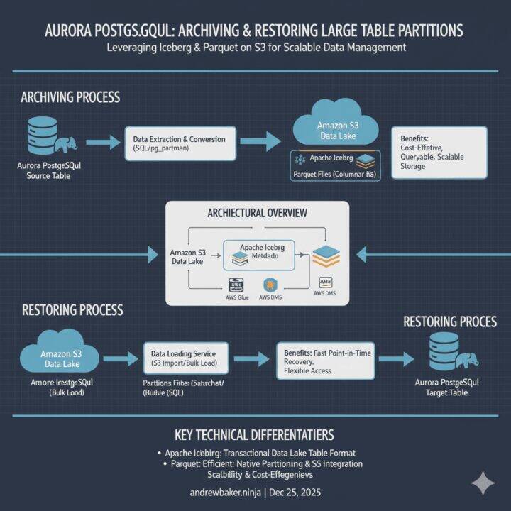 Aurora PostgreSQL: Archiving and Restoring Partitions from Large Tables to Iceberg and Parquet on S3
