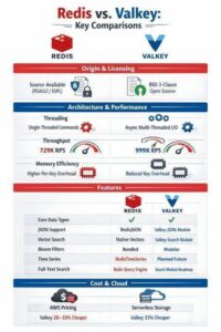 Redis and Valkey logos side by side comparison for enterprise architecture decision