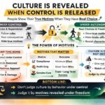 Executive removing chains from employee revealing true workplace culture