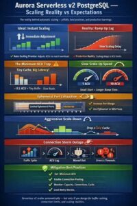 Aurora Serverless v2 automatic scaling dashboard showing ACU capacity adjustments