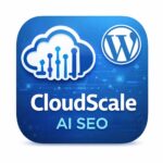 CloudScale AI SEO optimizer interface showing WordPress enterprise SEO tools and analytics dashboard