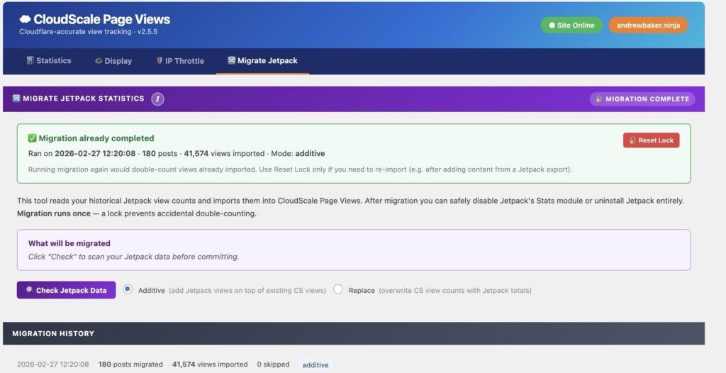 Jetpack data import tool for migrating existing statistics