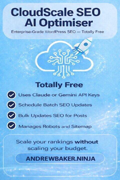 WordPress SEO plugin dashboard interface showing AI optimization features and analytics