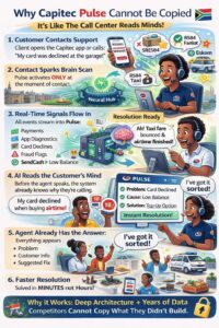 Capitec Pulse AI banking interface displaying predictive customer insights and recommendations