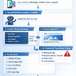 Diagnostic script output showing WhatsApp link preview troubleshooting results