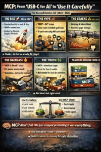 Graph showing MCP adoption curve rising sharply then declining moderately over time
