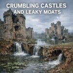 Collapsing digital tower with tech company logos falling from crumbling structure