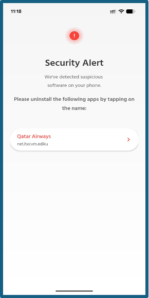 Banking app security verification