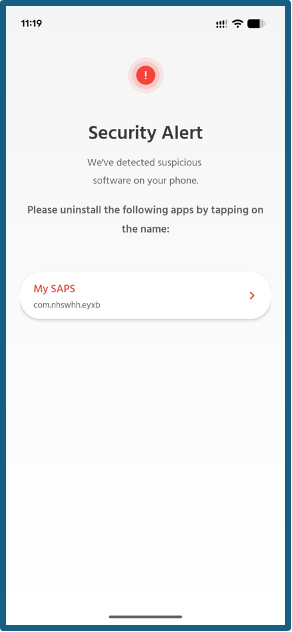 Trojan malware detection alert
