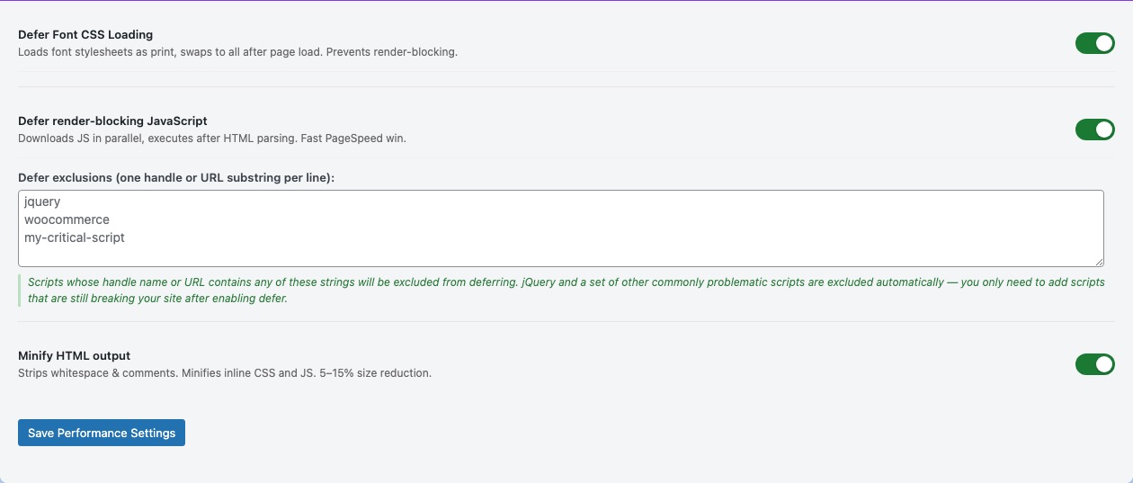 JS, CSS & HTML Optimisation