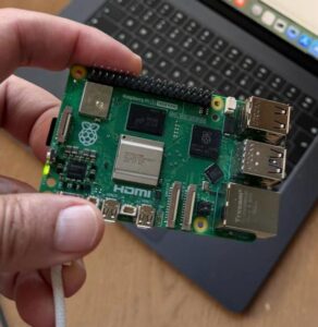 Raspberry Pi single-board computer set up as a self-hosted WordPress server