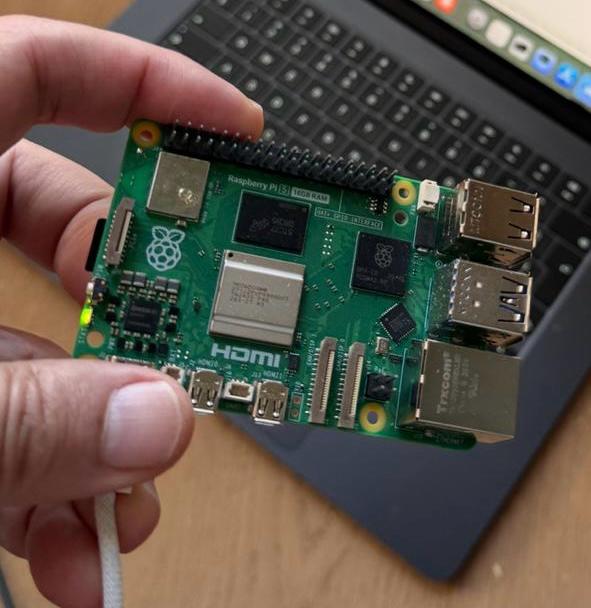 Raspberry Pi single-board computer set up as a self-hosted WordPress server