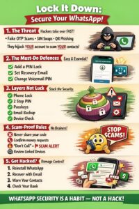 WhatsApp app open on smartphone displaying security and privacy settings menu