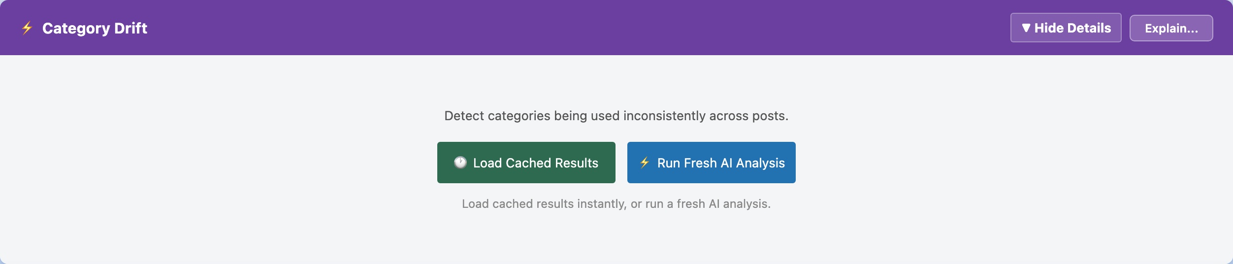 CloudScale SEO AI Optimizer — Category Drift Detection feature screenshot