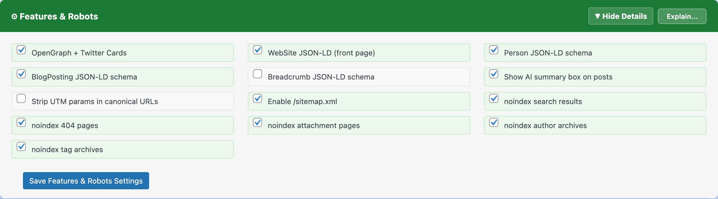 CloudScale SEO AI Optimizer — SEO Features feature screenshot