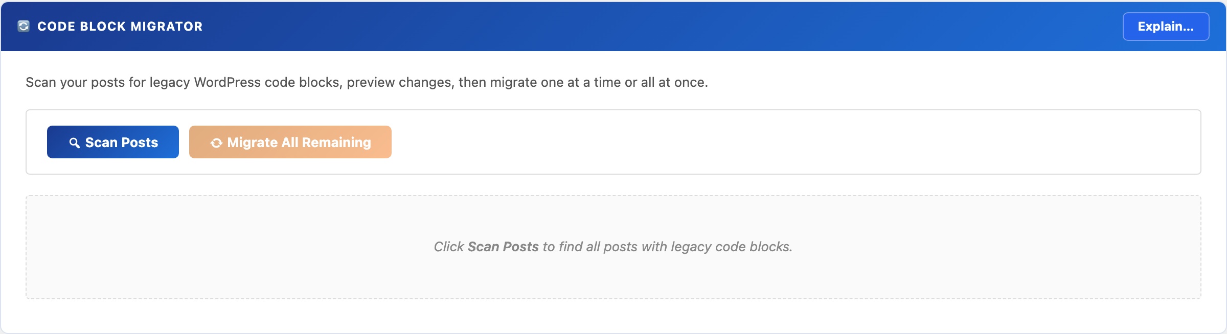 WordPress code block migrator for batch converting from Enlighter, SyntaxHighlighter, and other plugins