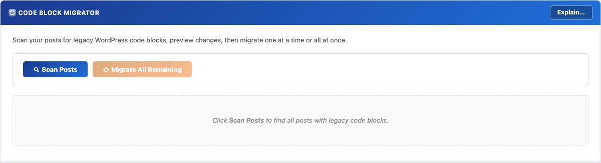 Code Block Migrator