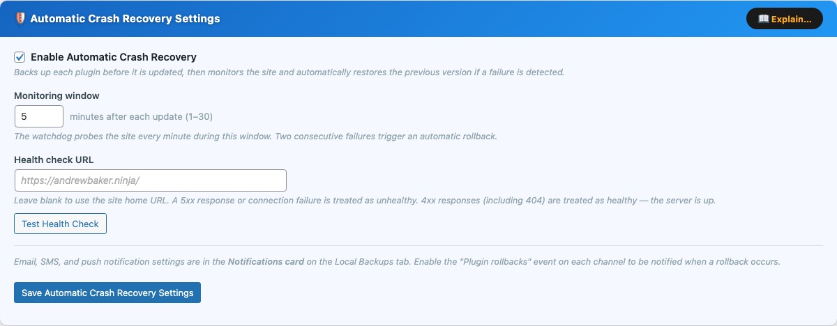 Automatic Crash Recovery
