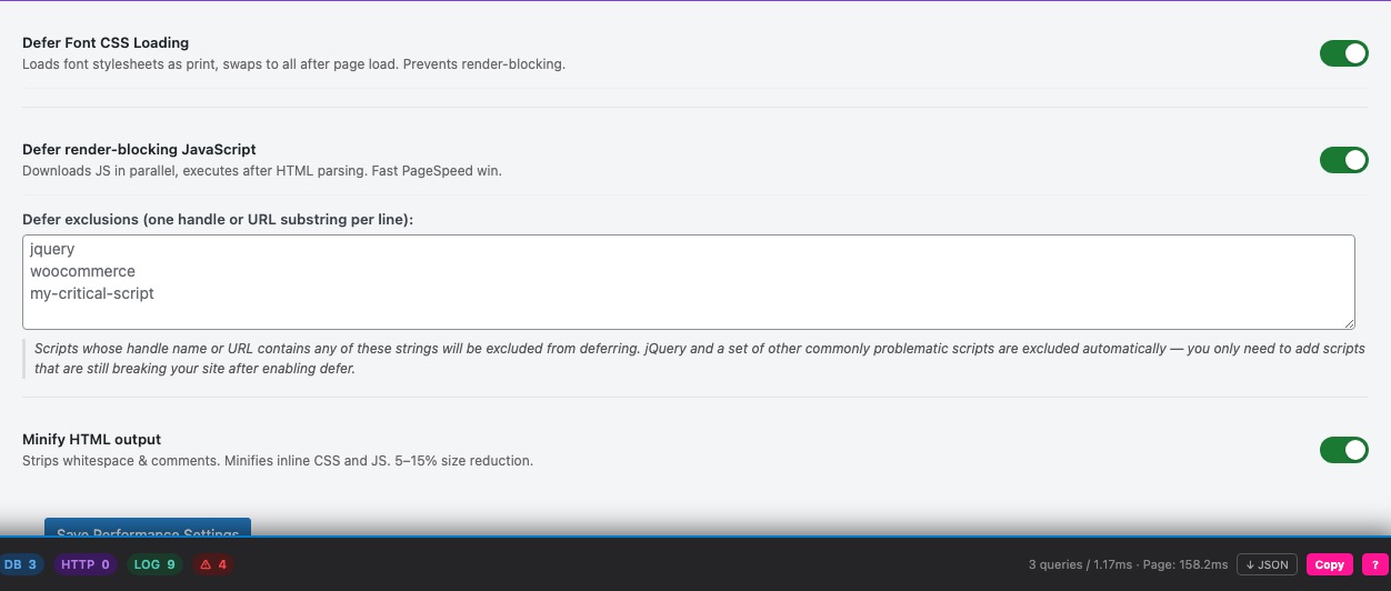 JS, CSS & HTML Optimisation
