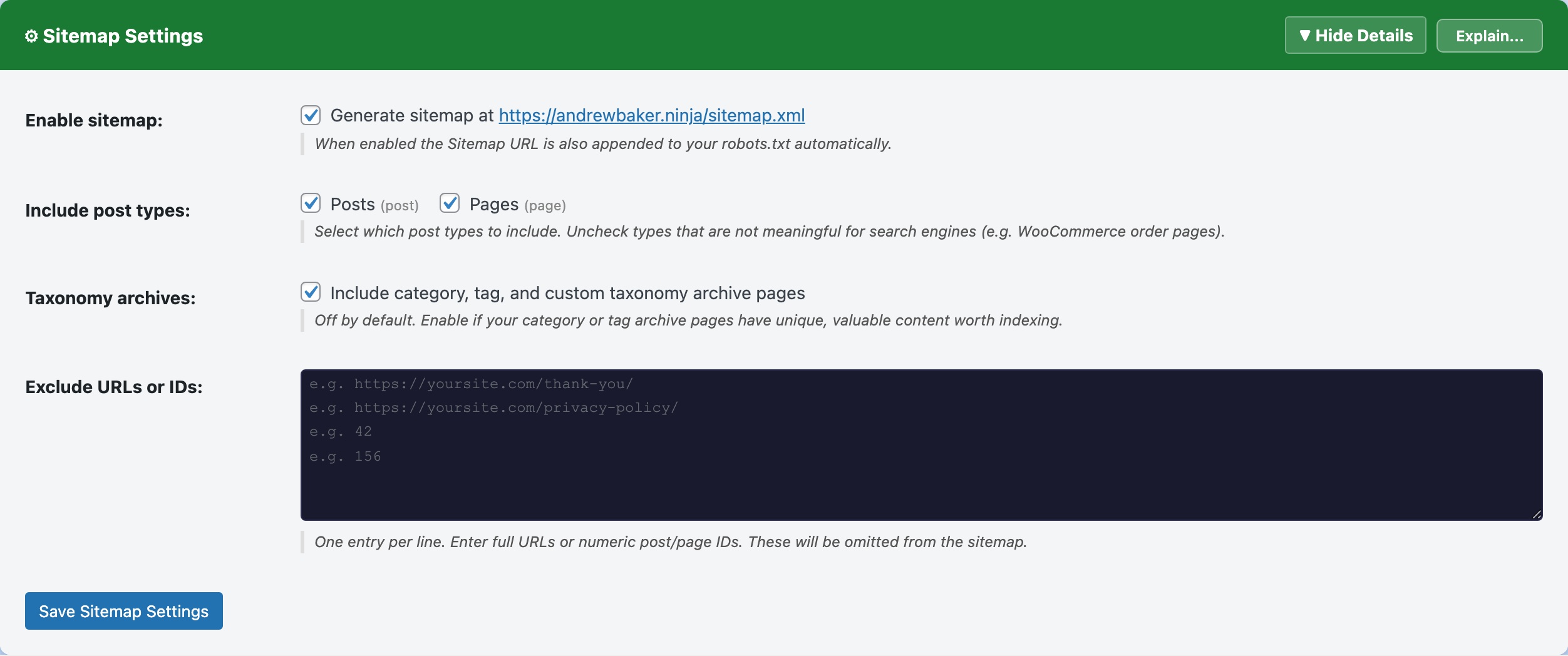 CloudScale SEO AI Optimizer — XML Sitemap feature screenshot