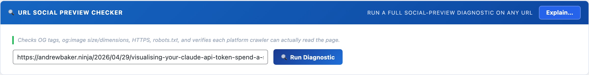 WordPress Open Graph thumbnail diagnostics checking social sharing images, Cloudflare caching and media library