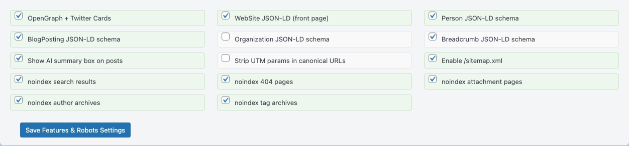 SEO Features