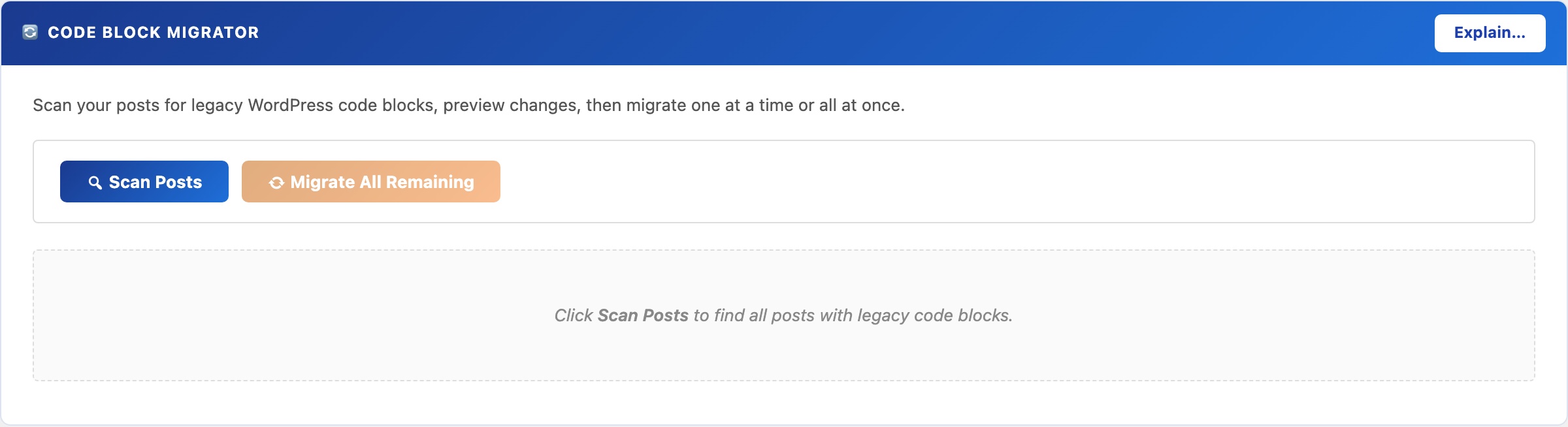 WordPress code block migrator for batch converting from Enlighter, SyntaxHighlighter, and other plugins