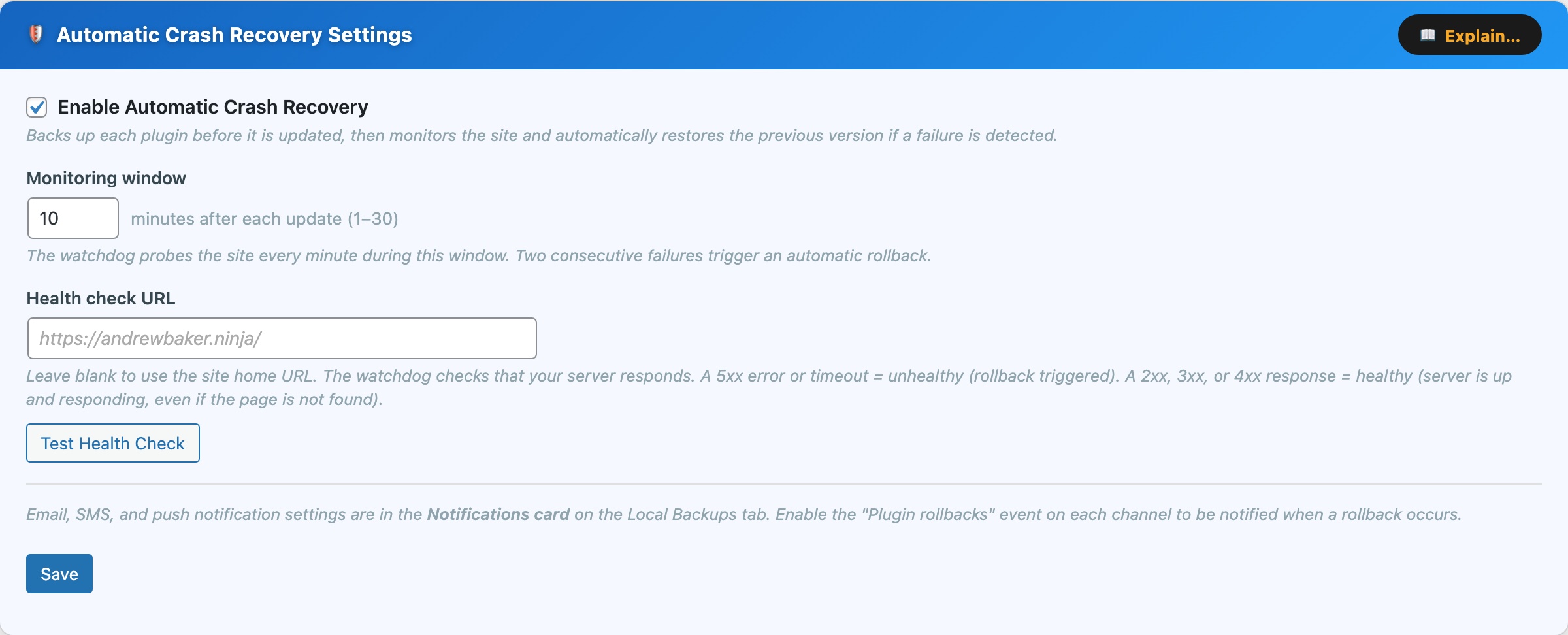 CloudScale Backup & Restore — Free WordPress Backup Plugin with One-Click Restore & Cloud Sync — Automatic Crash Recovery feature screenshot