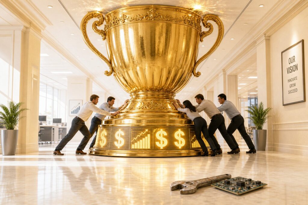 The Trophy Case Is a Marketing Budget, Not a Scoreboard