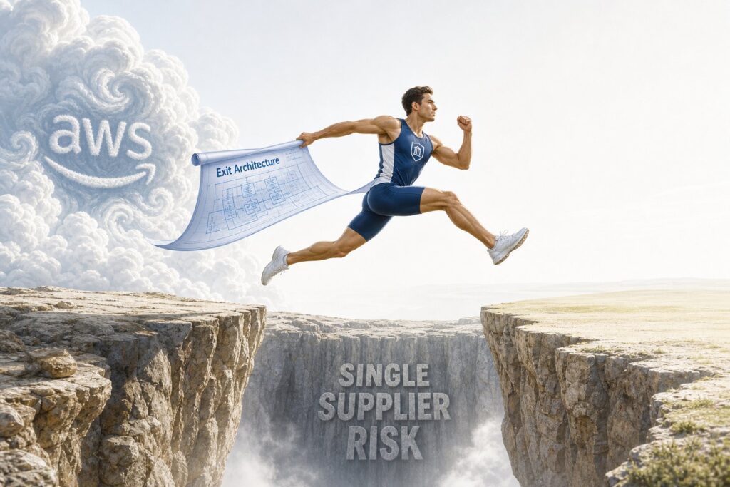 The Exit Is the Architecture: Managing Single Cloud Supplier Risk Without Running Two Clouds