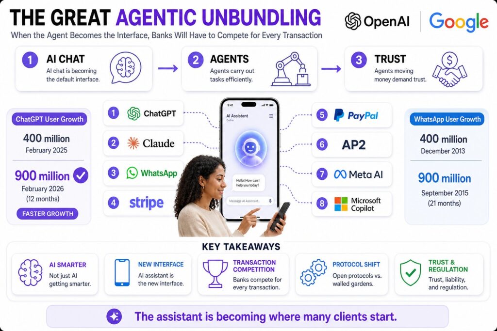 The Great Agentic Unbundling: When the Agent Becomes the Interface, Banks Will Have to Compete for Every Transaction
